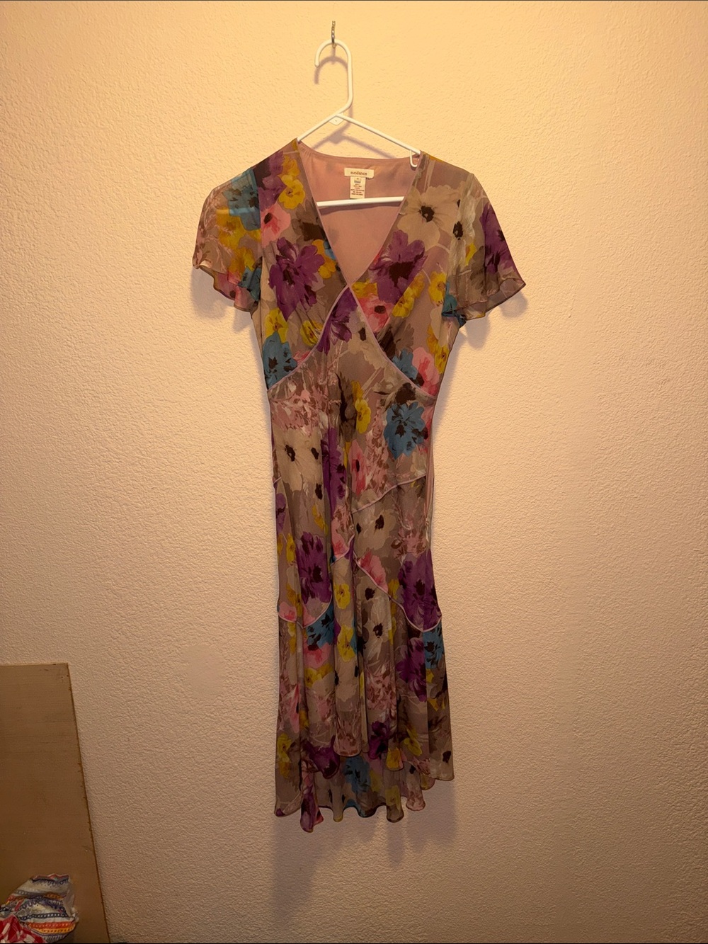 Sundance Floral Wrap Midi Dress in Lavender Multi